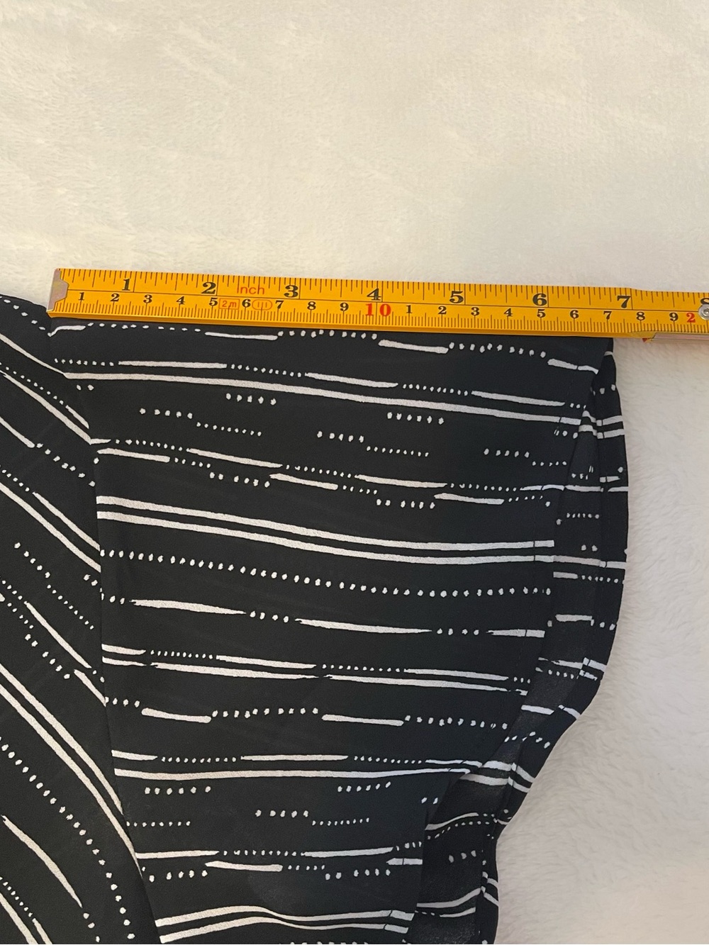 Maurices Black & White Diagonal Stripe Flutter Sleeve Blouse - Picture 8 of 8